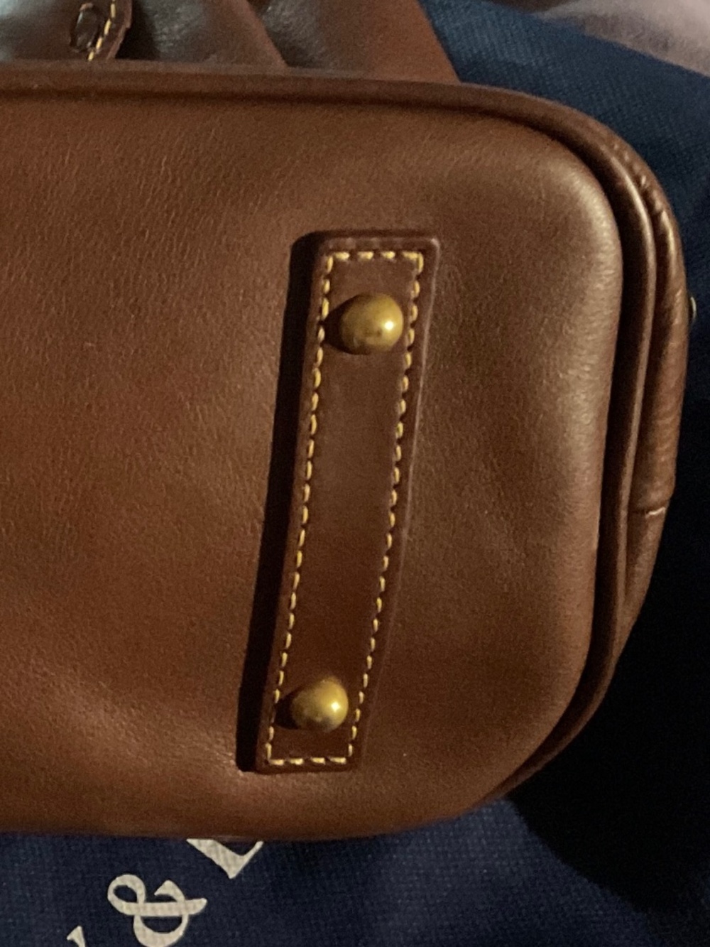 New Dooney & Bourke Satchel Vacchetta Flap Braided Florentine Leather Chestnut - Picture 8 of 8